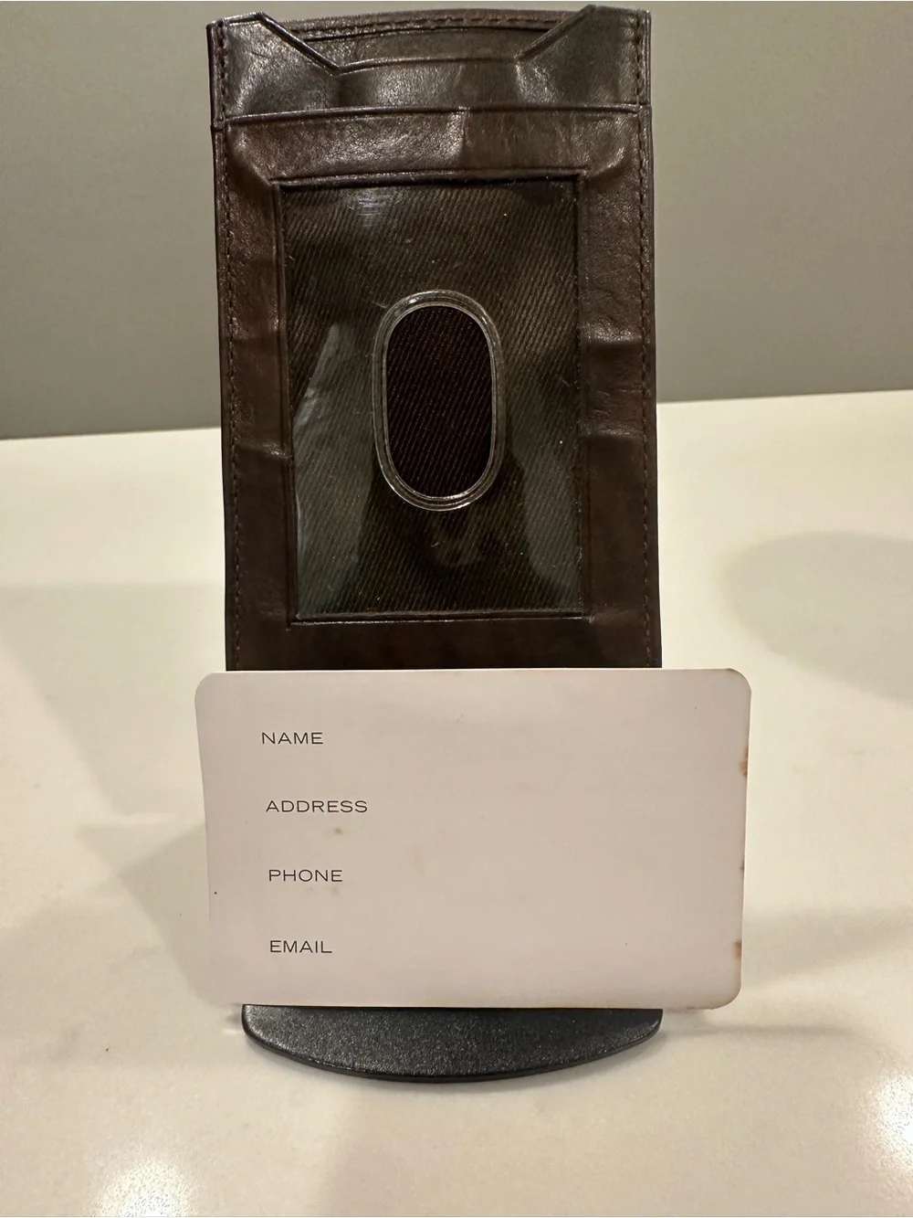 Wilsons Leather Brown ID Card Holder Wallet